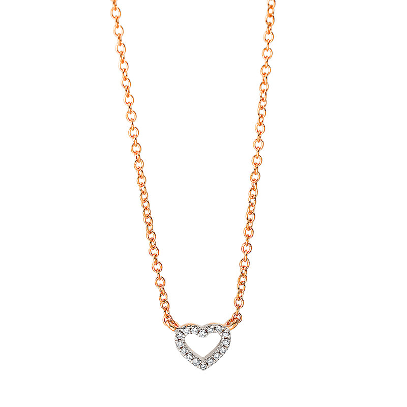 Collier 18 kt RG, 16 Brill. 0,05 ct, TW-si