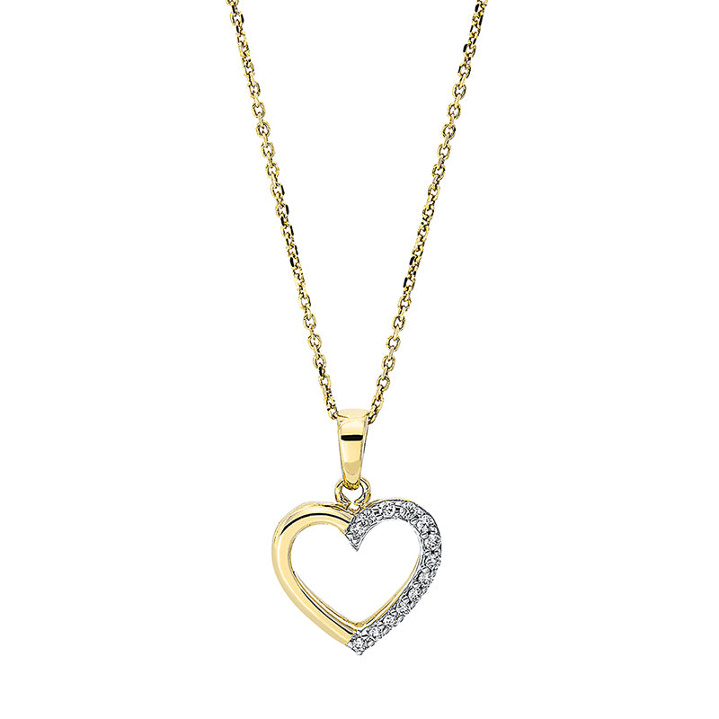 Collier 18 kt GG, mit Öse, 13 Brill. 0,07 ct, TW-si