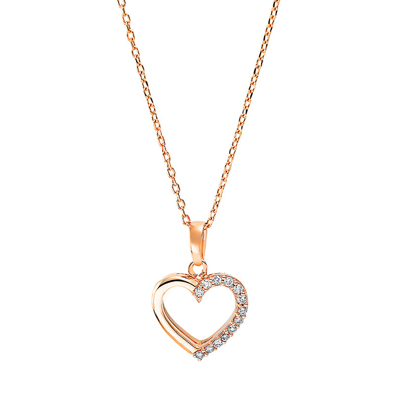 Collier 18 kt RG, 13 Brill. 0,08 ct, TW-si