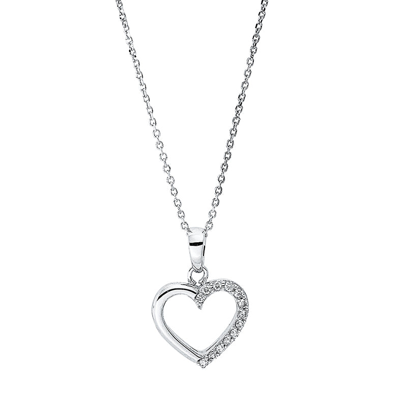 Collier 18 kt WG, mit Öse, 13 Brill. 0,07 ct, TW-si