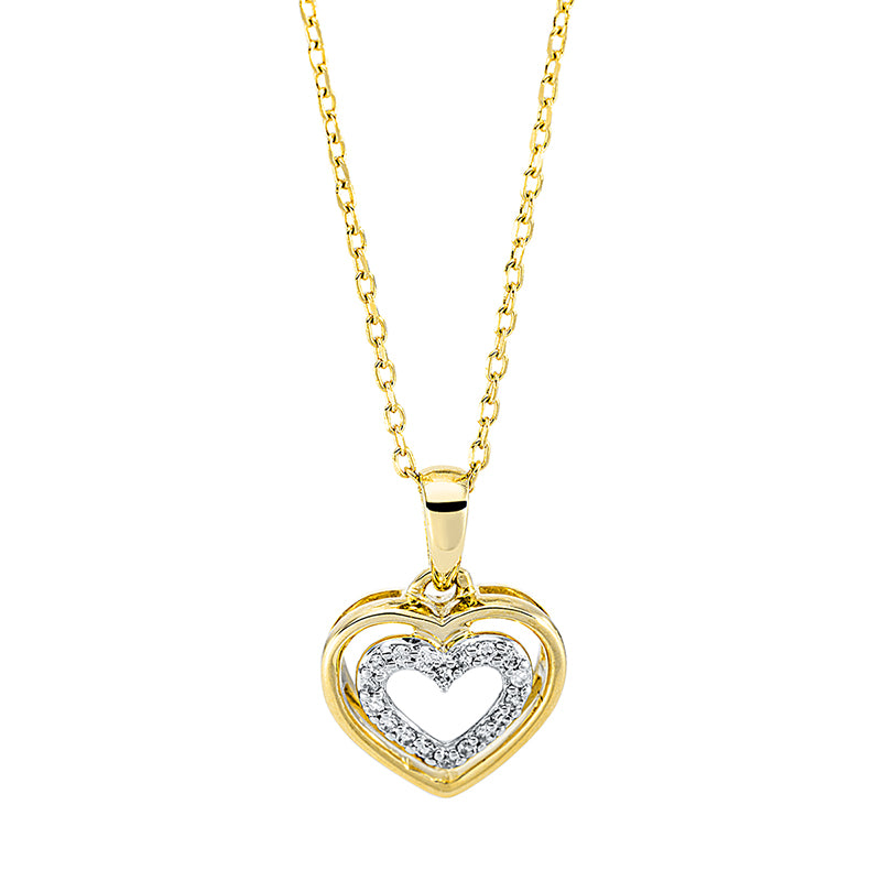 Collier 18 kt GG, 18 Brill. 0,06 ct, TW-si