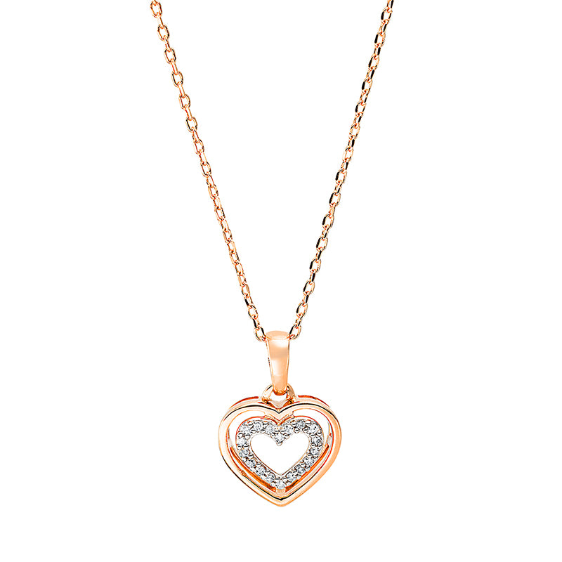 Collier 18 kt RG, 18 Brill. 0,06 ct, TW-si