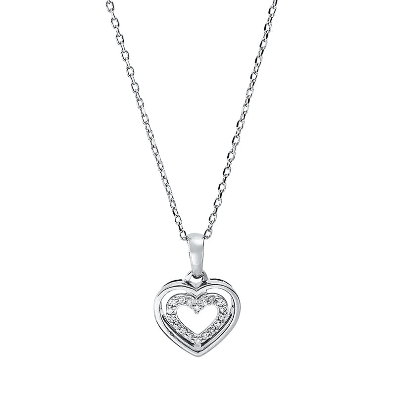Collier 18 kt WG, 18 Brill. 0,06 ct, TW-si