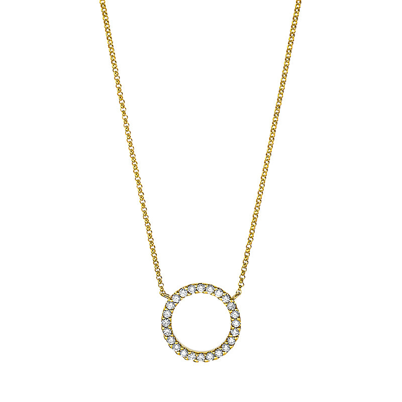 Collier 18 kt GG, 24 Brill. 0,24 ct, TW-si