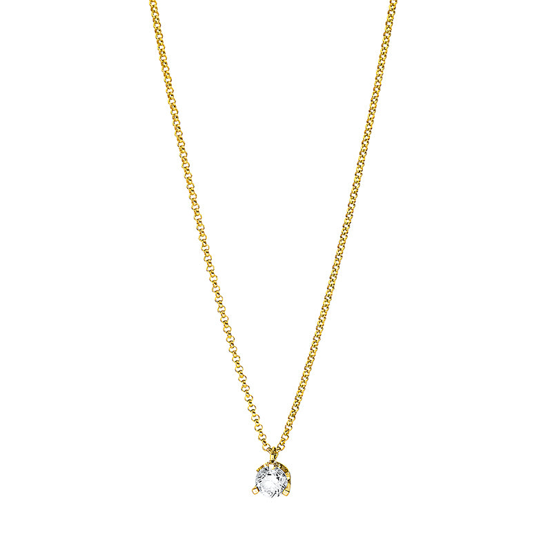 Collier 18 kt GG, 1 Brill. 0,26 ct, TW-si