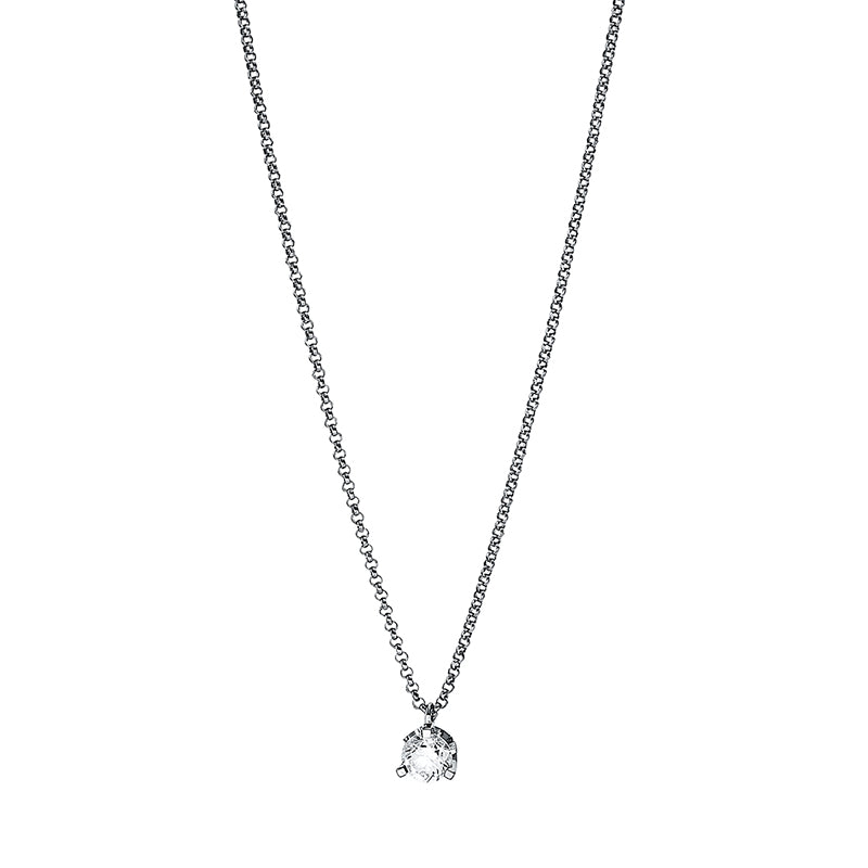Collier 18 kt WG, 1 Brill. 0,26 ct, TW-si