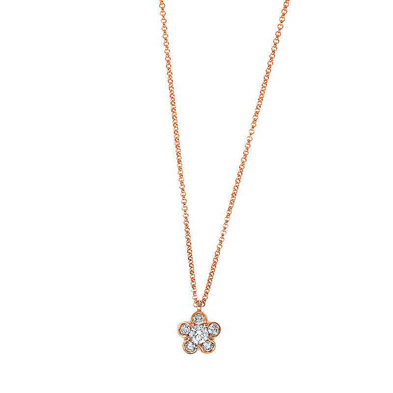 Collier 18 kt RG, 6 Brill. 0,32 ct, TW-si