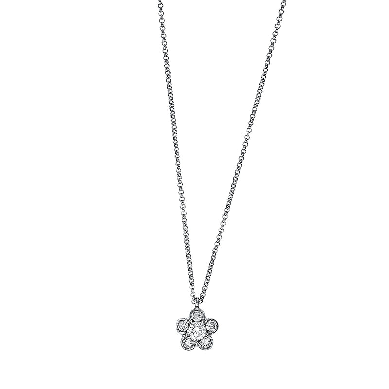 Collier 18 kt WG, 6 Brill. 0,32 ct, TW-si