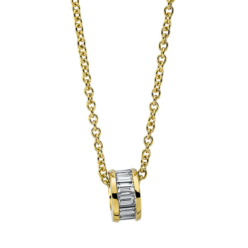 Collier 18 kt GG, mit ZÖ 40 cm + 42.5 cm, 13 Bag. 0,35 ct, TW-si