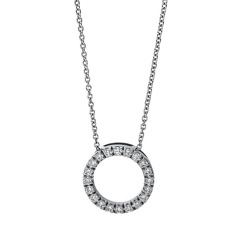 Collier 18 kt WG, mit ZÖ 40 cm + 42.5 cm, 20 Brill. 0,32 ct, TW-si