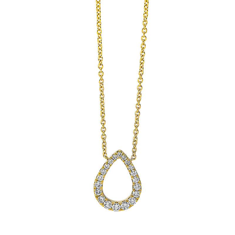 Collier 18 kt GG, mit ZÖ 40 cm + 42.5 cm, 17 Brill. 0,21 ct, TW-si, 3 Brill. 0,08 ct, TW-si