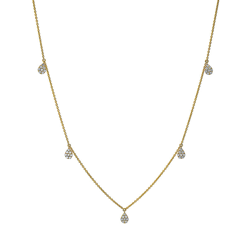 Collier 18 kt GG, mit ZÖ 42 cm, 10 Brill. 0,09 ct, TW-si, 30 Brill. 0,21 ct, TW-si