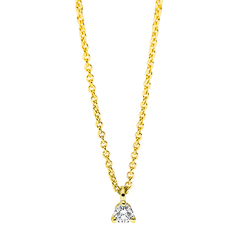 Collier 18 kt GG, mit Öse, 1 Brill. 0,05 ct, TW-si