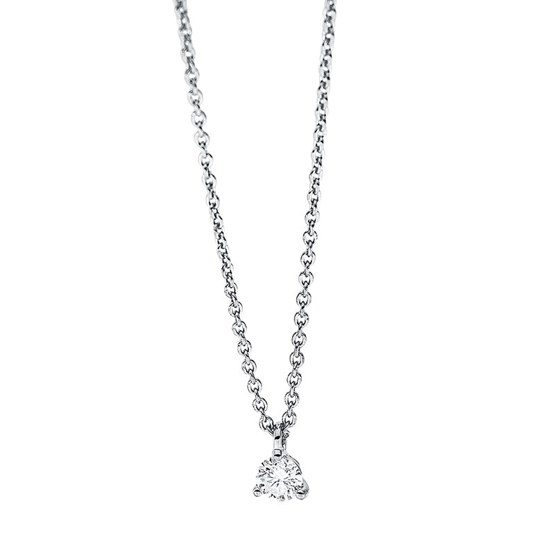 Collier 18 kt WG, mit Öse, 1 Brill. 0,10 ct, TW-si