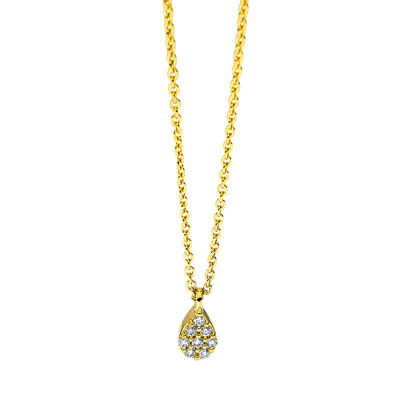 Collier 18 kt GG, mit Öse, 8 Brill. 0,05 ct, TW-si