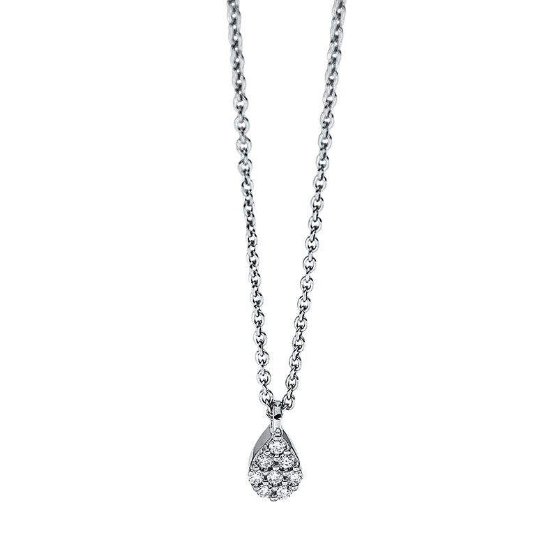 Collier 18 kt WG. mit Öse. 8 Brillanten 0.04 ct. TW-si. L:45.0 cm