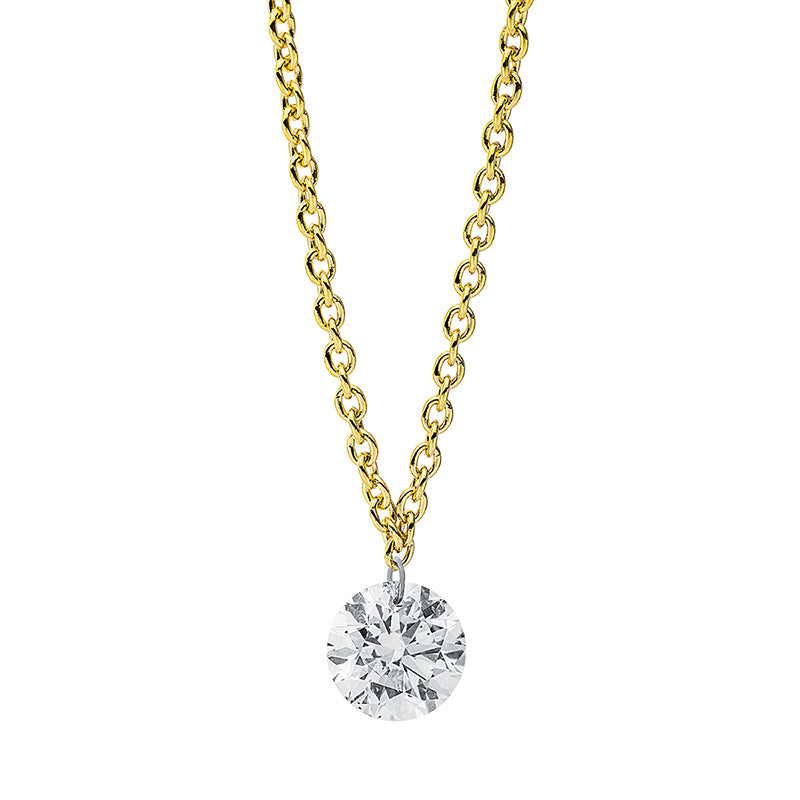 Collier 18 kt GG, 1 Brill. 0,28 ct, TW-si