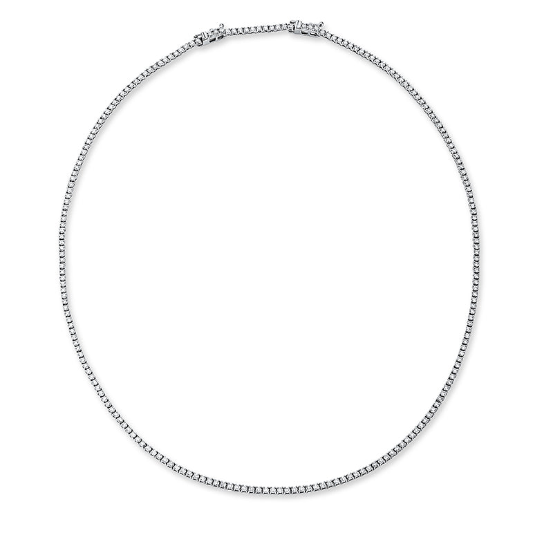 Collier 18 kt WG, mit ZÖ 42 cm, 219 Brill. 3,15 ct, TW-si