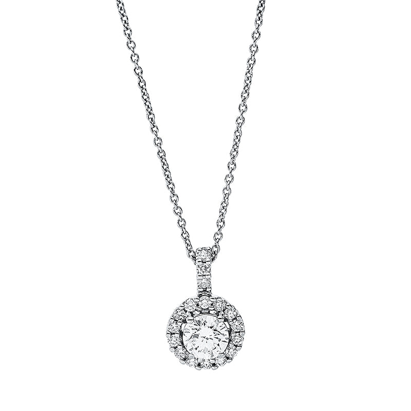 Collier 18 kt WG, 1 Brill. 0,33 ct, TW-si, 17 Brill. 0,14 ct, TW-si