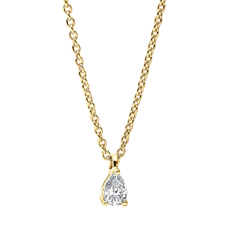 Collier 18 kt GG. 1 Tropfen 0.13 ct. TW-si. L:45.0 cm