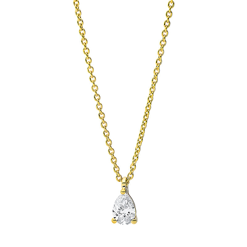 Collier 18 kt GG, 1 Tropfen 0,21 ct, TW-si