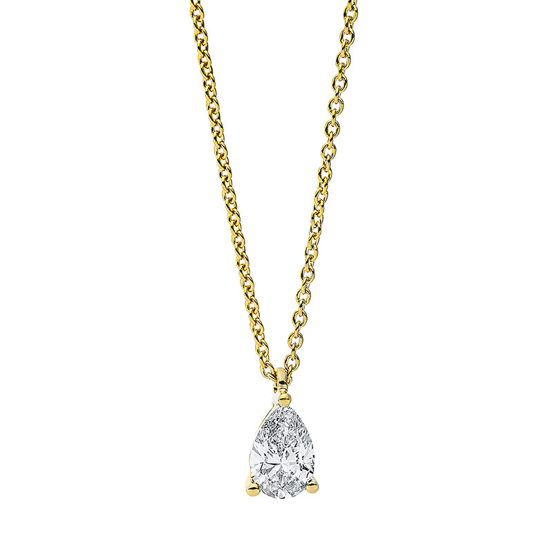 Collier 18 kt GG, 1 Tropfen 0,39 ct, TW-si