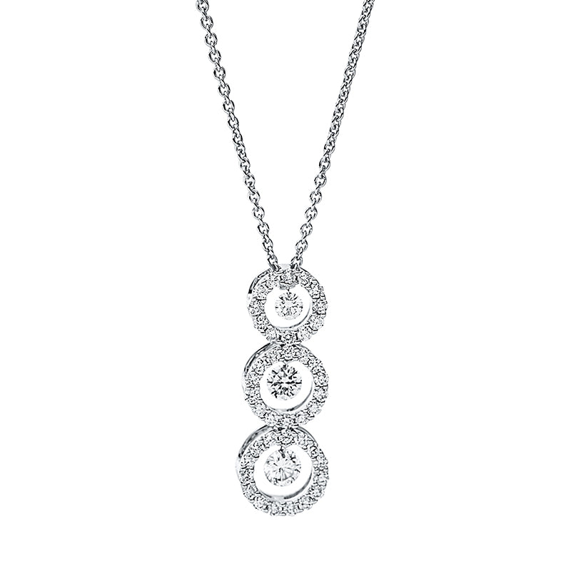 Collier 18 kt WG, 1 Brill. 0,04 ct, TW-si, 1 Brill. 0,08 ct, TW-si, 1 Brill. 0,10 ct, TW-si, 41 Brill. 0,25 ct, TW-si