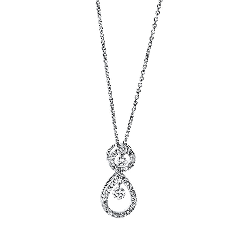 Collier 18 kt WG, 1 Brill. 0,04 ct, TW-si, 1 Brill. 0,10 ct, TW-si, 31 Brill. 0,19 ct, TW-si