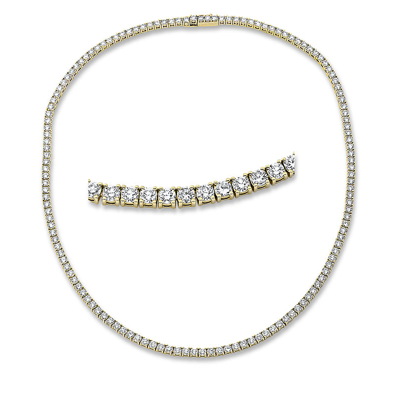 Collier 18 kt GG, 139 Brill. 12,00 ct, TW-si