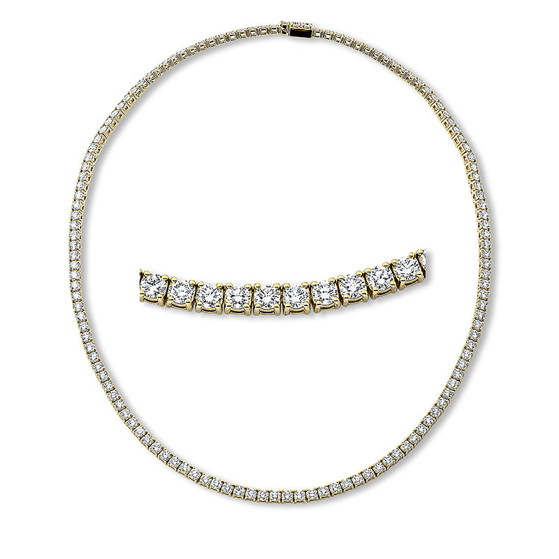 Collier 18 kt GG, 130 Brill. 13,10 ct, TW-si