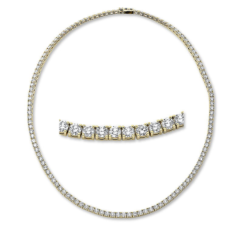 Collier 18 kt GG, 123 Brill. 15,50 ct, TW-si