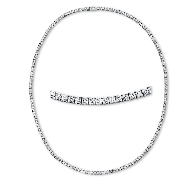 Collier 18 kt WG, 185 Brill. 16,00 ct, TW-si
