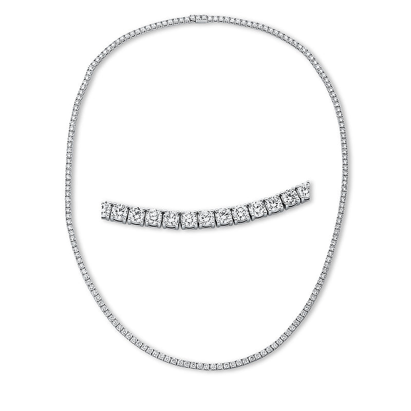 Collier 18 kt WG, 175 Brill. 22,00 ct, TW-si