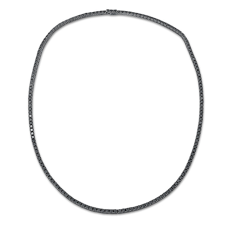Collier 18 kt WG, 163 Brill. 25,00 ct, schwarz