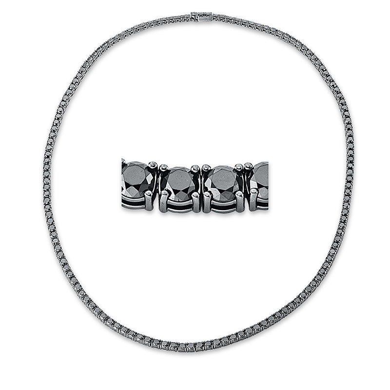 Collier 18 kt WG, 139 Brill. 33,00 ct, schwarz