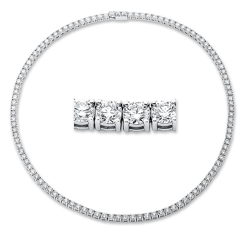 Collier 18 kt WG, 114 Brill. 18,00 ct, TW-si