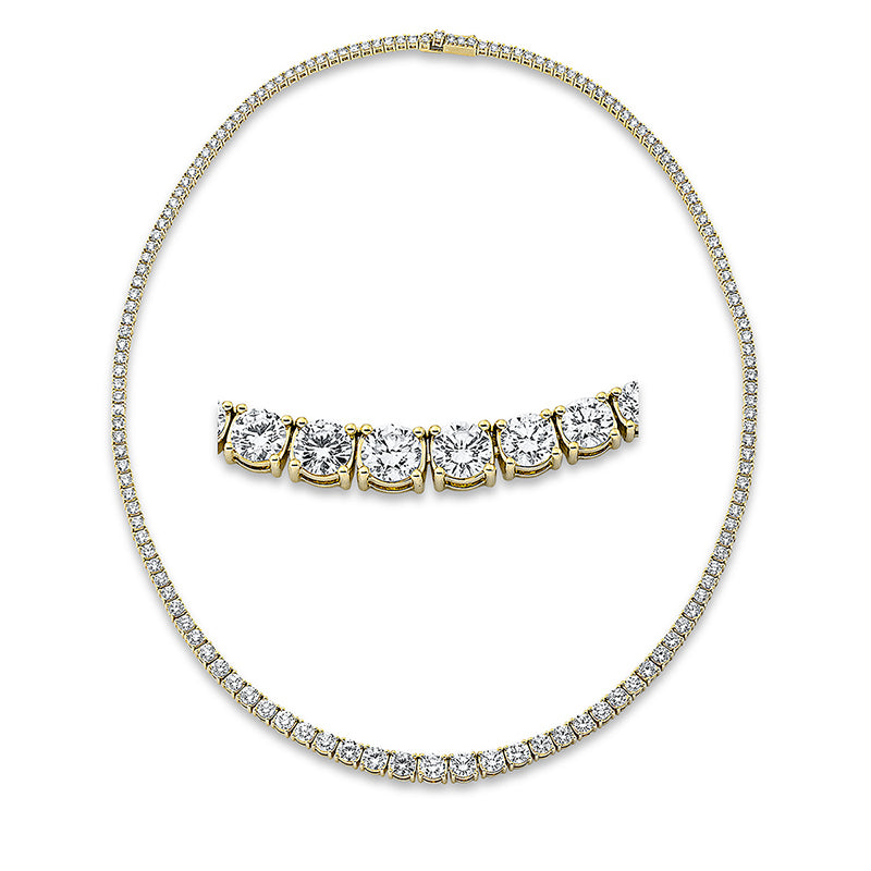 Collier 18 kt GG, gradual, 141 Brill. 10,50 ct, TW-si