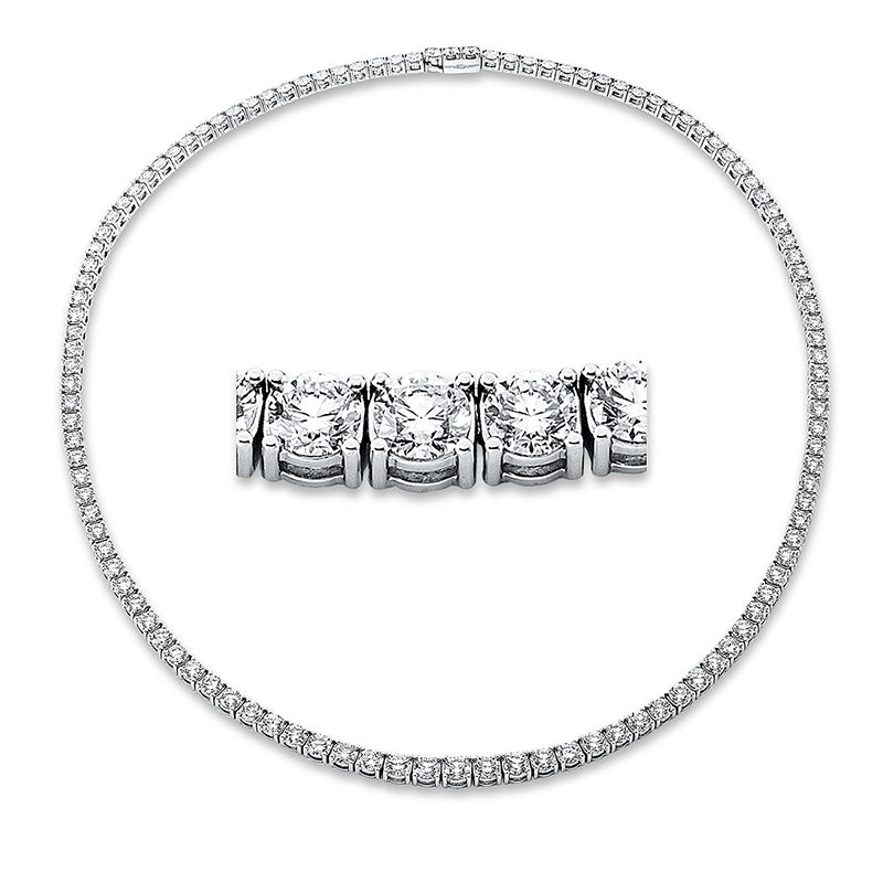 Collier 18 kt WG, gradual, 115 Brill. 17,00 ct, TW-si