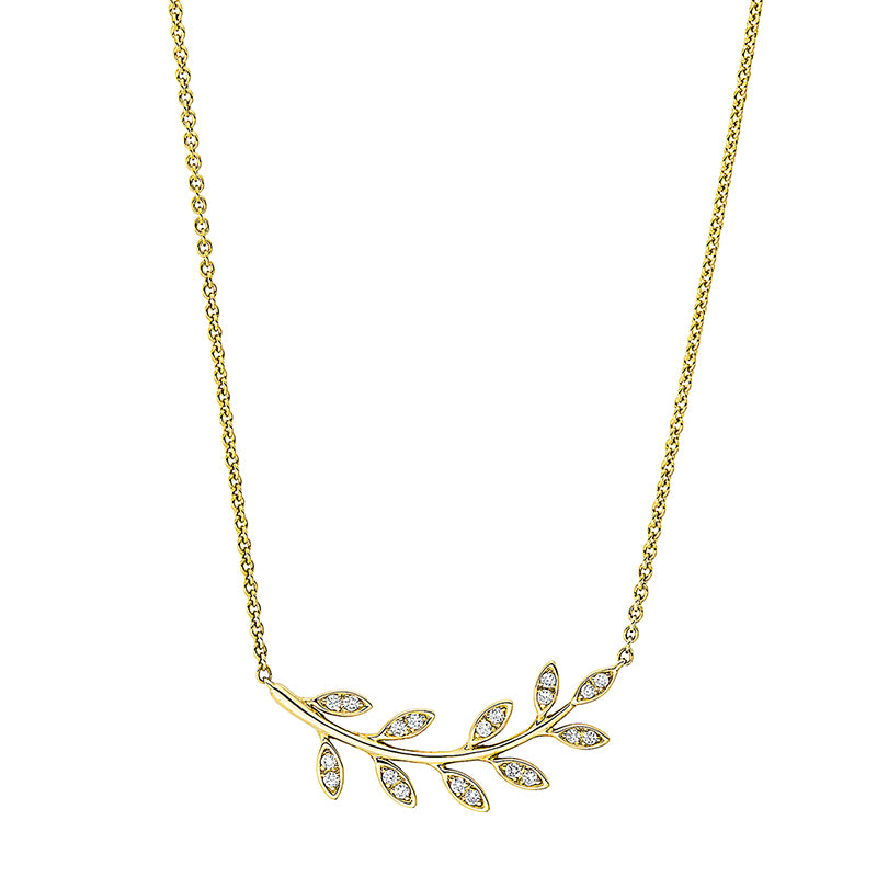 Collier 18 kt GG, mit ZÖ 41 cm + 43 cm, 20 Brill. 0,12 ct, TW-si
