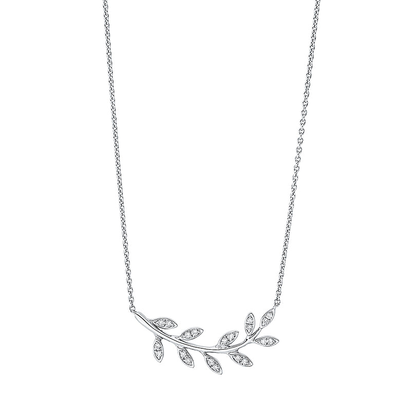 Collier 18 kt WG, mit ZÖ 41 cm + 43 cm, 20 Brill. 0,12 ct, TW-si