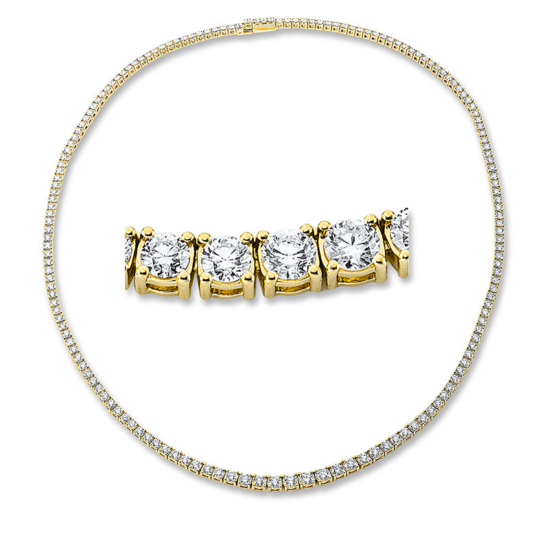 Collier 18 kt GG, gradual, 186 Brill. 7,25 ct, TW-si