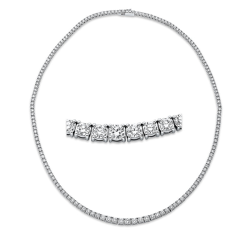 Collier 18 kt WG, gradual, 186 Brill. 7,25 ct, TW-si