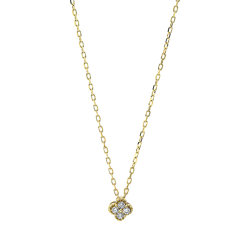 Collier 18 kt GG. mit ZÖ 40 cm + 43 cm. 4 Brillanten 0.09 ct. TW-pi. L:45.7 cm
