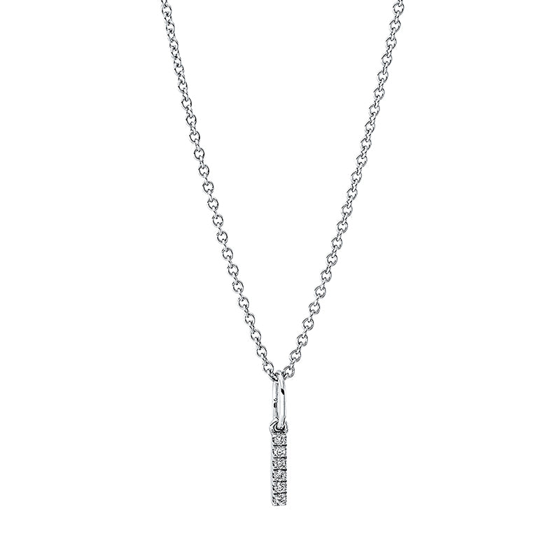 Collier 18 kt WG I. mit ZÖ 42 cm. 6 Brillanten 0.03 ct. TW-si. H:12.5 mm. B:1.3 mm. L:45.0 cm. S:1.4 mm
