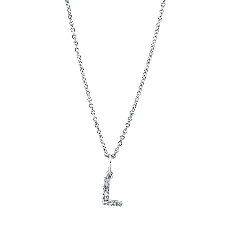 Collier 18 kt WG L. mit ZÖ 42 cm. 9 Brillanten 0.03 ct. TW-si. H:11.5 mm. B:4.7 mm. L:45.0 cm. S:1.4 mm