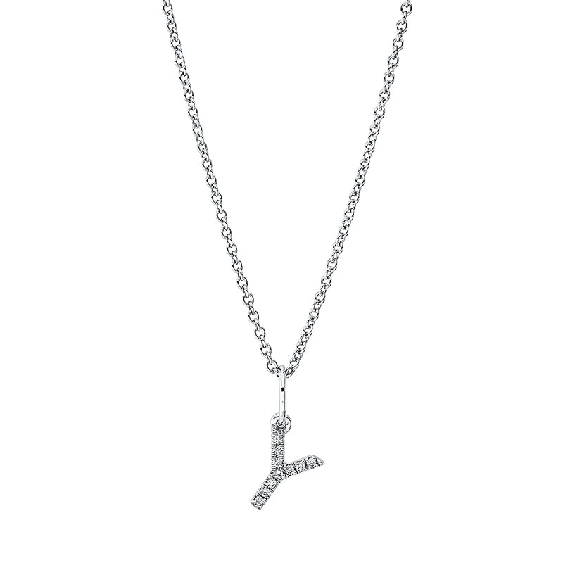 Collier 18 kt WG Y. mit ZÖ 42 cm. 10 Brillanten 0.03 ct. TW-si. H:12.5 mm. B:5.4 mm. L:45.0 cm. S:1.4 mm