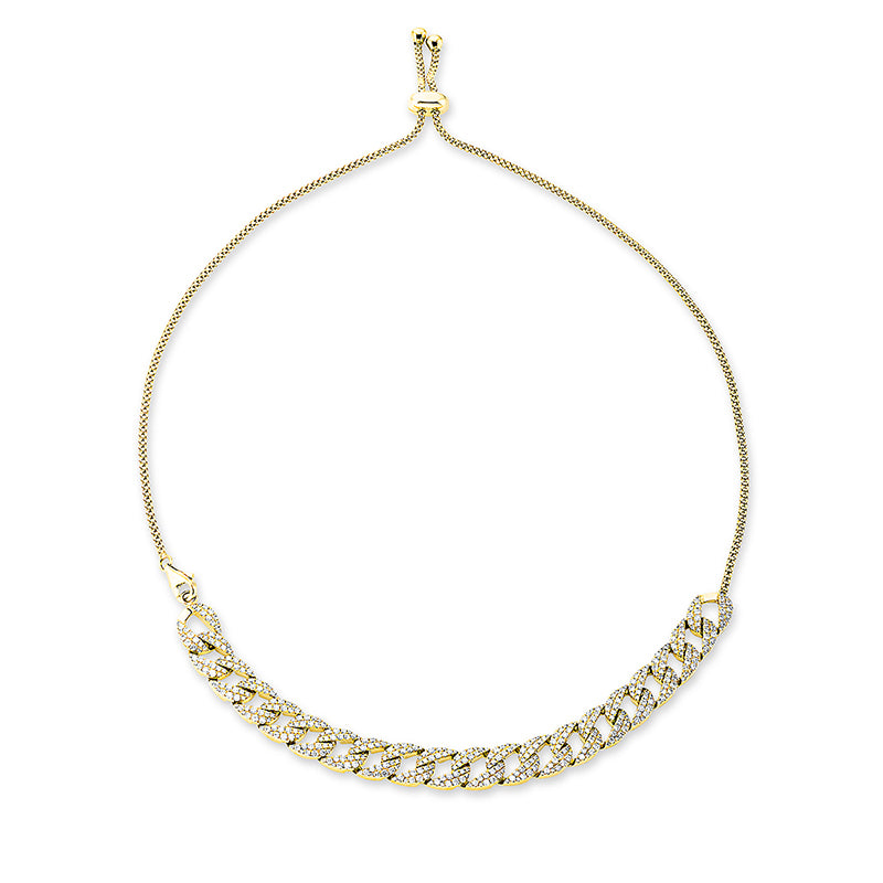 Collier 18 kt GG. 480 Brillanten 2.94 ct. TW-si. B:8.0 mm. L:45.0 cm. S:2.3 mm