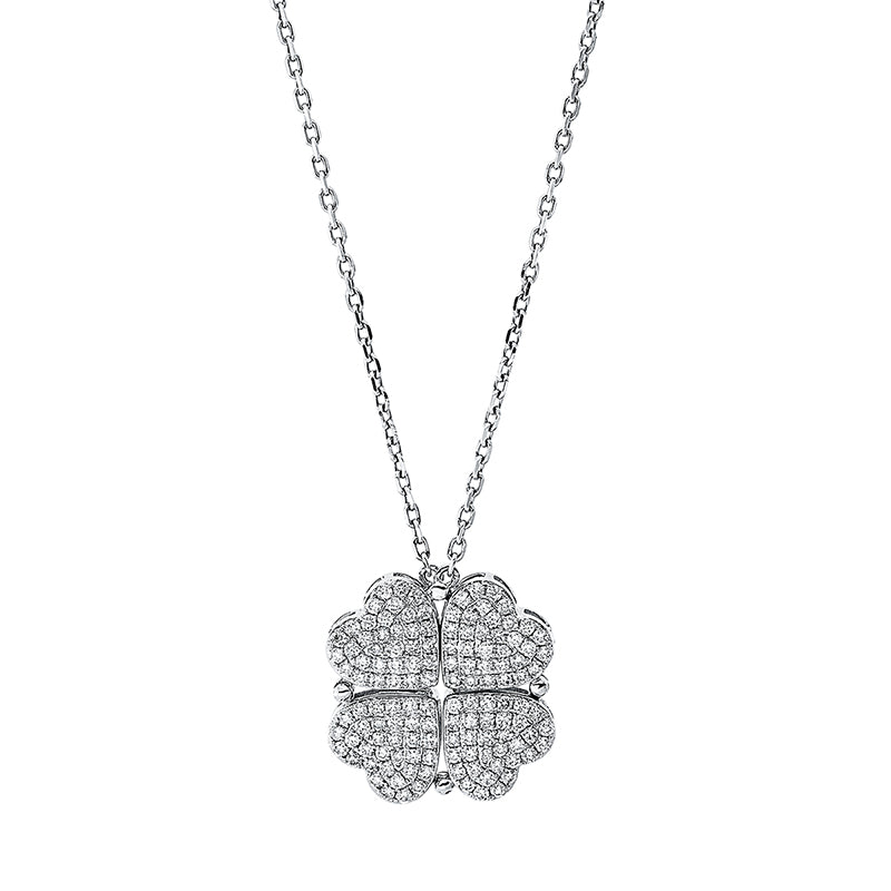 Collier 18 kt WG Herz. 132 Brillanten 0.88 ct. TW-si. L:50.8 cm