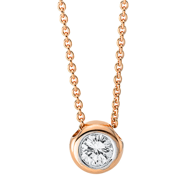 Collier 18 kt RG, 1 Brill. 0,07 ct, TW-si
