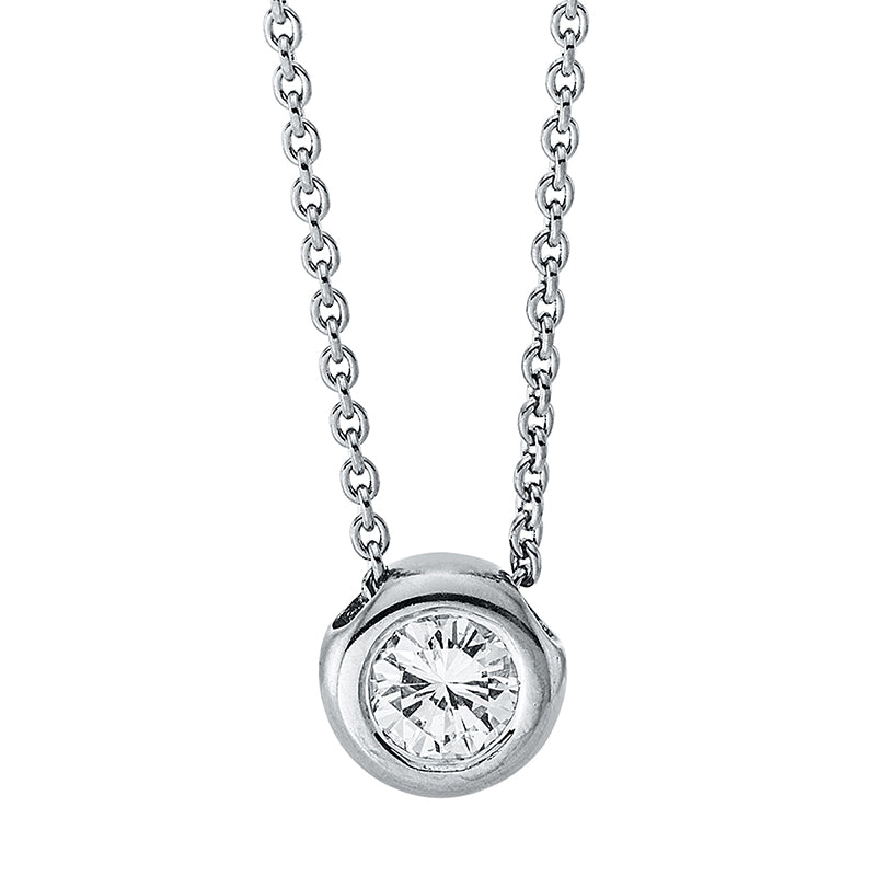 Collier 18 kt WG, 1 Brill. 0,07 ct, TW-si